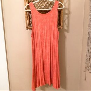 Red Knit Sleeveless Swing Dress